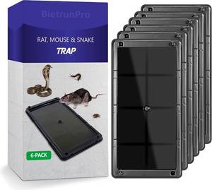lot 361674 image: Glue Traps for Mice, 6 Pack Mouse Rat Trap, Extra Strength, Pre-Baited Adhesive Sticky Boards, Heavy Duty Glue Traps for Snake, Lizard, Insect, Safe Home Pest Control