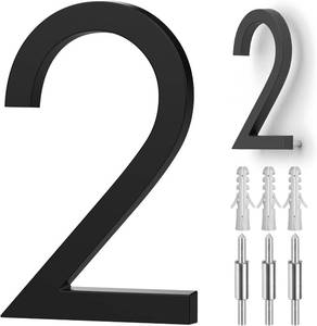 lot 361685 image: Modern House Numbers for Outside, 5 Inch Floating House Numbers, Black 2