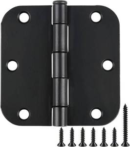 lot 361692 image: TDCHINGES 3.5 Inch Matte Black Door Hinges 3 12 Rounded 58 Flat 36 Pack