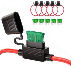 lot 361700 image: MCIGICM 12 AWG Inline Fuse Holder with 30A ATCATO Blade Fuse, 5 Pack