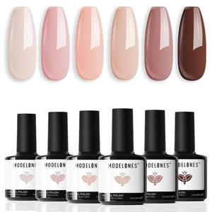lot 361701 image: modelones Nude Gel Nail Polish Set 6Colors Pink Milky White Brown