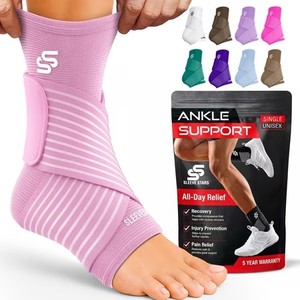 lot 361703 image: Sleeve Stars Ankle Brace for Sprained Ankle, Ankle Support for Women & Men, Single,Baby Pink, Small