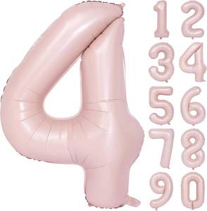 lot 361707 image: 40 In Matte Pink Number Balloons Helium Foil Mylar Balloon Party Digital 4