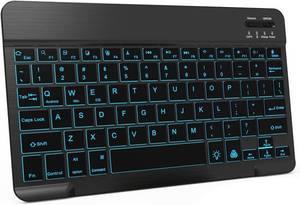 lot 361712 image: 7 Color Backlit Bluetooth Keyboard for iPad 11th 10th Gen, iPad Pro M4 13 12.9 11 inch, iPad Air M3 M2 5th 4th Generation, iPad Mini iPhone Rechargeable Android Tablet Phone Wireless Keyboard (Black)