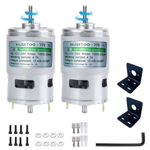 lot 361720 image: 775 High Torque DC Motor, 12V24V, 10K20K RPM, D Shaft, 2-Pack