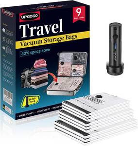lot 361738 image: UPGOGO Travel Vacuum Bags for Luggage with Portable Electric Pump,Vacuum Seal Bags for Clothing,Packing Cubes Compression,Cruise Ship and Travel Essentials(Combo 9 Pack)