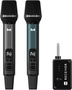 lot 361761 image: Wireless Microphones, Dual Rechargeable All-Metal Karaoke Mics for Singing