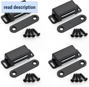 lot 261728 image: Ravinte Matte Black Magnetic Door Catch, Black Cabinet Magnets