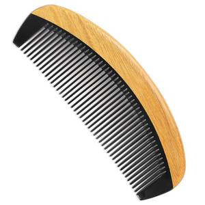 lot 29294 image: Onedor Buffalo Horn With Handmade 100% Natural Green Sandalwood Hair Combs - Anti-Static Sandalwood Scent Natural Hair Detangler Wooden Combs (Buffalo Horn Oval Fine Tooth) - Retail $13