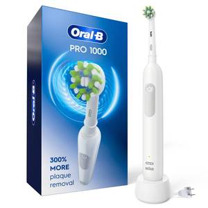 lot 29298 image: Oral-B Pro 1000 Rechargeable Electric Toothbrush, White - Retail $50