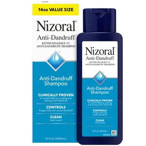 lot 29331 image: Nizoral Anti-Dandruff Shampoo with 1% Ketoconazole, Fresh Scent, 14 Fl Oz - Retail $29