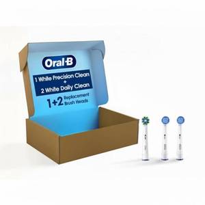 lot 29332 image: Oral-B Electric Toothbrush Replacement Brush Heads, Precision Clean, White, 1 Count  2 Daily Clean White - Retail $28