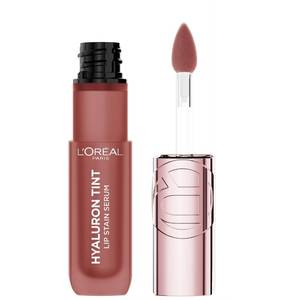 lot 29377 image: LOreal Paris Hyaluron Tint Lip Stain Serum, Long Lasting, Hydrating Lip Makeup Infused with Hyaluronic Acid, 640 Tea Time (Corally Brown Nude) - Retail $8