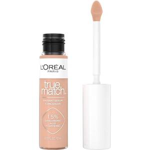 lot 29383 image: LOreal Paris True Match Radiant Serum Concealer, Brightening Under Eye Concealer Make Up with 1.5% Hyaluronic Acid and Caffeine, N6.5, 0.33 Oz - Retail $14