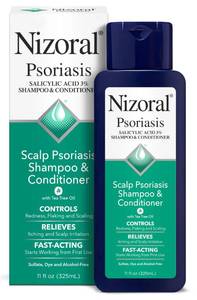 lot 29395 image: Nizoral Psoriasis Shampoo & Conditioner, 11 Oz, Gentle Scalp Treatment - Retail $19