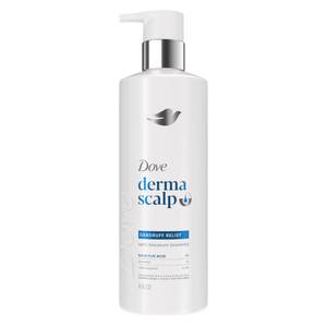 lot 29405 image: Dove Derma Scalp Dandruff Relief Shampoo with Salicylic Acid, 16 fl oz (the lid is broken, see Picture for reference) - Retail $10