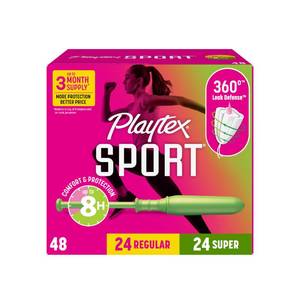 lot 29411 image: Playtex Sport Tampons, Multipack RegularSuper, Fragrance Free, 48 ct - Retail $10