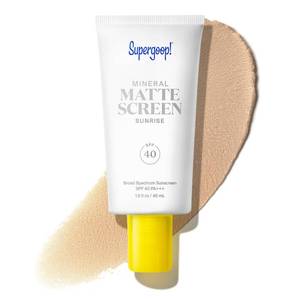 lot 29412 image: Supergoop Mattescreen Mineral Tinted Face Sunscreen SPF 40, Sunrise - Retail $40