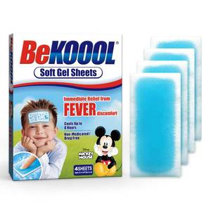 lot 29425 image: BeKoool Kids Cooling Gel Patches, Relief from Fever Discomfort, 2 Count - Retail $6