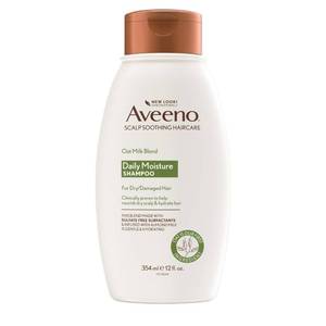 lot 29428 image: Aveeno Oat Milk Blend Moisturizing Shampoo, Ultra-Hydrating, for Dry, Damaged Hair, 12 fl oz - Retail $17