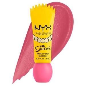 lot 29436 image: NYX PROFESSIONAL MAKEUP Simpson Smushy Matte Lip Balm, Buildable and Blurring Lip Makeup, The Simpsons Collaboration, Vegan & Cruelty-Free - Smarty Pink (Pink) - Retail $9