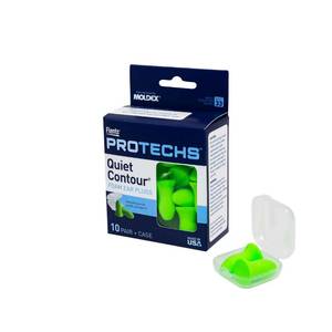 lot 29442 image: Flents Protechs Quiet Contour Foam Ear Plugs, NRR 33, 10 Pair, Green - Retail $5