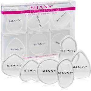 lot 29450 image: SHANY Stay Jelly Silicone Sponge Set - Clear & Non-Absorbent Makeup Blending Sponges for Flawless Application with Foundation - Assorted Sizes and Shapes - Pack of 6 - Retail $20