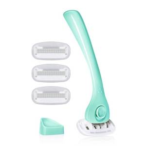 lot 29453 image: Billie Razors for Women, Minty - 1 Handle, 4 Refills & Magnetic Holder - Retail $15