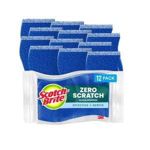 lot 29472 image: Scotch-Brite Zero Scratch Scrub Sponges, 12 Pack - Retail $12