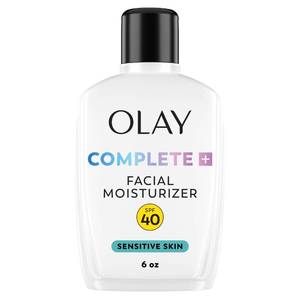 lot 29479 image: Olay Complete Face Moisturizer with Sunscreen SPF 40, For Sensitive Skin, Broad Spectrum Sun Protection, Fragrence-Free - No White Cast on All Tones, Nourishes Moisture Barrier - Ceramides, 6 Oz - Retail $20