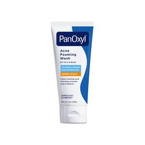 lot 29499 image: PanOxyl Acne Foaming Wash, 10% Benzoyl Peroxide, For Face & Body, 3 oz - Retail $8