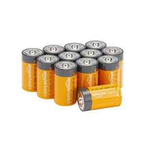 lot 29503 image: Amazon Basics 12-Pack D Cell Alkaline Batteries, 1.5 Volt, 5-Year Shelf Life, Long-Lasting Power, Reliable for Clocks and Emergency Use - Retail $17