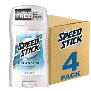 lot 29515 image: Speed Stick Mens Deodorant, Ocean Surf, 3 Ounce, 4 Pack, Packaging may Vary - Retail $22