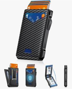 lot 29555 image: Wallet for Men RFID Wallet with 2 ID Windows & Money Clip, Slim Card Holder - Retail $30