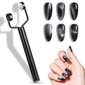 lot 29561 image: 3 in 1 Nail Magnet, Multifunctional Y-Shaped Cat Eye Gel Nail Polish Magnets Pen, 3D Magnetic Nail Polish Stick for Home DIY, Salon, Studio, Nail Art Design Tools (Black) - Retail $5