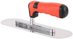 lot 29575 image: Hand Tool with Soft Grip Handle, Lightweight, Plastering Trowel for Drywall Plastering Construction, Round End (Small10L x 3W) - Retail $10