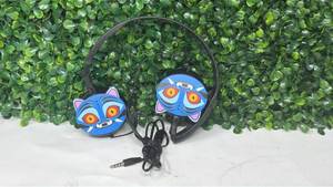 lot 3 image: Blue Cat Face Headphones with 3.5mm Jack - Retail $0