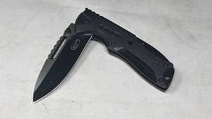lot 42 image: Folding Pocket Knife with Tactical Rail Mount Black Blade - Retail $0