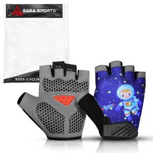 lot 102 image: SAGA SPORTS Half Finger Kids Cycling Gloves, Non-Slip Kids Bike Gloves