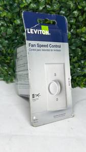 lot 105 image: Leviton Fan Speed Control 661W Single Pole White - Retail $0