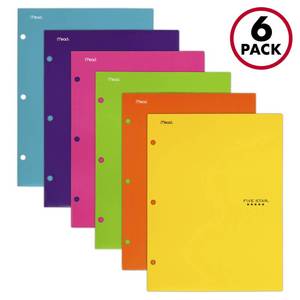 lot 141 image: Five Star Four-Pocket Portfolio  8 12 x 11  Assorted Colors  Trend Design  6Pack -MEA38056