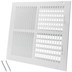 lot 144 image: 12 x 12 Inch Duct Opening Air Vent Covers for Wall or Ceiling - High Airflow 2 Way Steel Ventilation - Adjustable WallCeiling Register, 13-34 Inch x 13-34 Inch Overall Dimensions - Retail $30