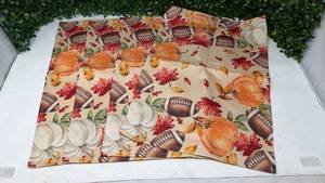 lot 151 image: Sports Fall Themed Decorative Pillow Cover Footballs Basketballs Leaves - Retail $0