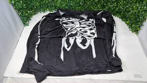 lot 157 image: Black Skeleton Anatomy Print Long Sleeve Shirt - Retail $0