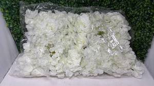 lot 168 image: Bulk Artificial White Flowers Roses Hydrangeas Mixed Stems - Retail $0