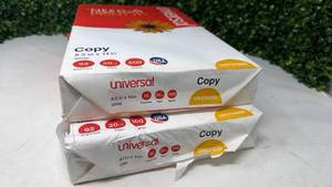 lot 180 image: Universal Copy Paper 8.5 x 14 in White 92 Brightness 500 Sheets UNV24200 Lot of 3 - Retail $0
