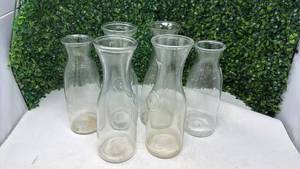 lot 200 image: Glass Carafe Lot 6 Pieces Clear Beverage Servers - Retail $0
