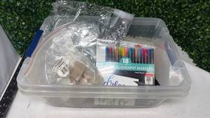 lot 205 image: Art Supply Lot with 18 Calligraphy Markers and Accessories - Retail $0