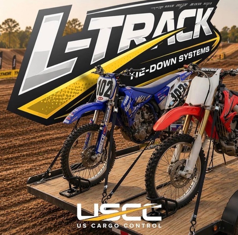 lot 4 image: Bundle of 2 US Cargo Control L Track Rail 4 FT, Black Anodized Aluminum L-Track Tie Down Rail with Screws, Mount on Truck Beds and Enclosed or Utility Trailers - Secure Motorcycles, ATVs, Dirt Bikes Retails $180 with hook up rings - 4 rings