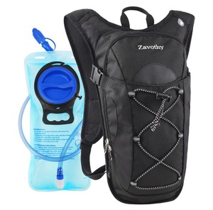 lot 16 image: Zavothy Lightweight Hydration Backpack With 2L Water Bladder - Pack For Cycling Running Biking Hiking Backpack Black